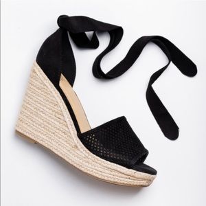 Black Espadrille Wedge